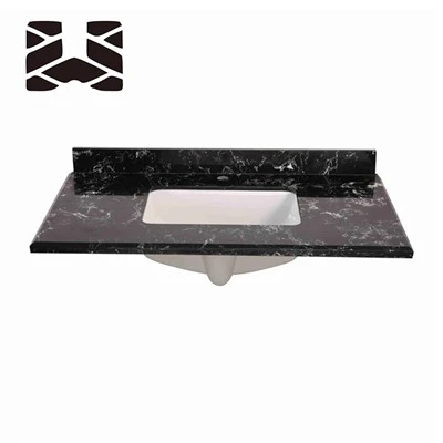 Wastafel Kamar Mandi Kuarsa Marquina Hitam